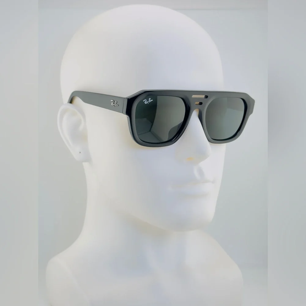 Ray-Ban Sunglasses RB4397 Corrigan Bio-based Polished Black Frame Grey Lenses
